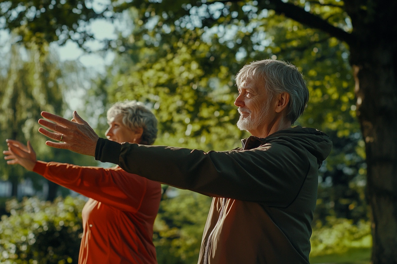 Активні пенсіонери займаються фітнесом